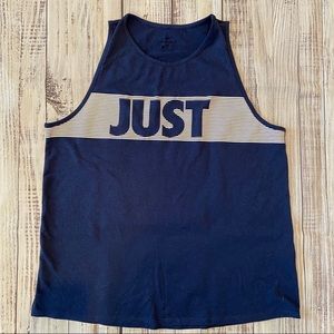 Nike Just Do It Navy and White Tank Top.  Size Large. EUC.